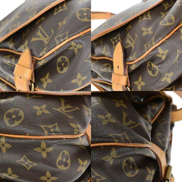 LOUIS VUITTON Logo Saumur 30 Shoulder Bag Monogram Leather Brown M42256 84YF094 - Picture 12 of 16